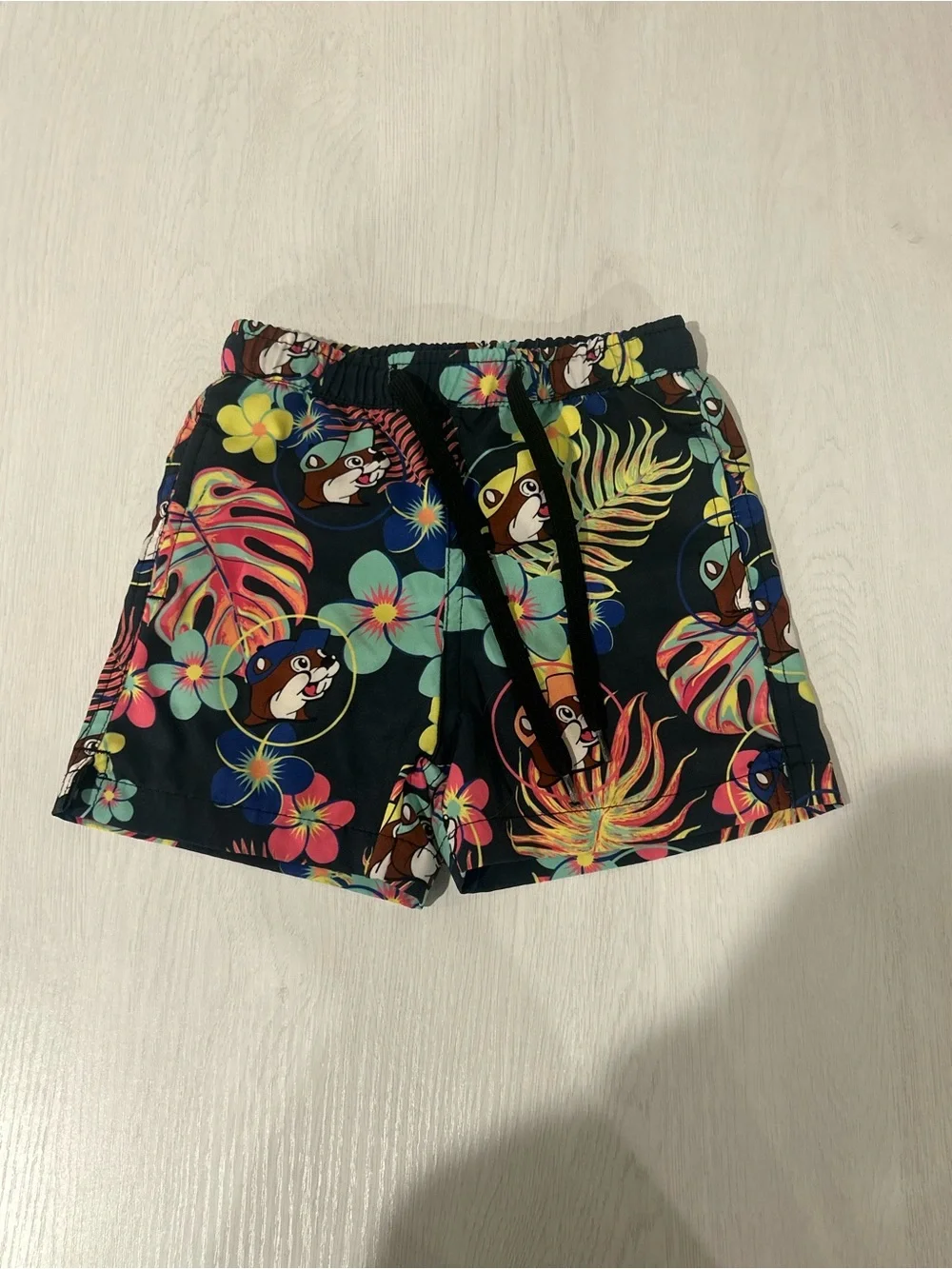Buc-ee's Tropical Beaver Swim Trunks Shorts Floral Hawaiian Mens Boys